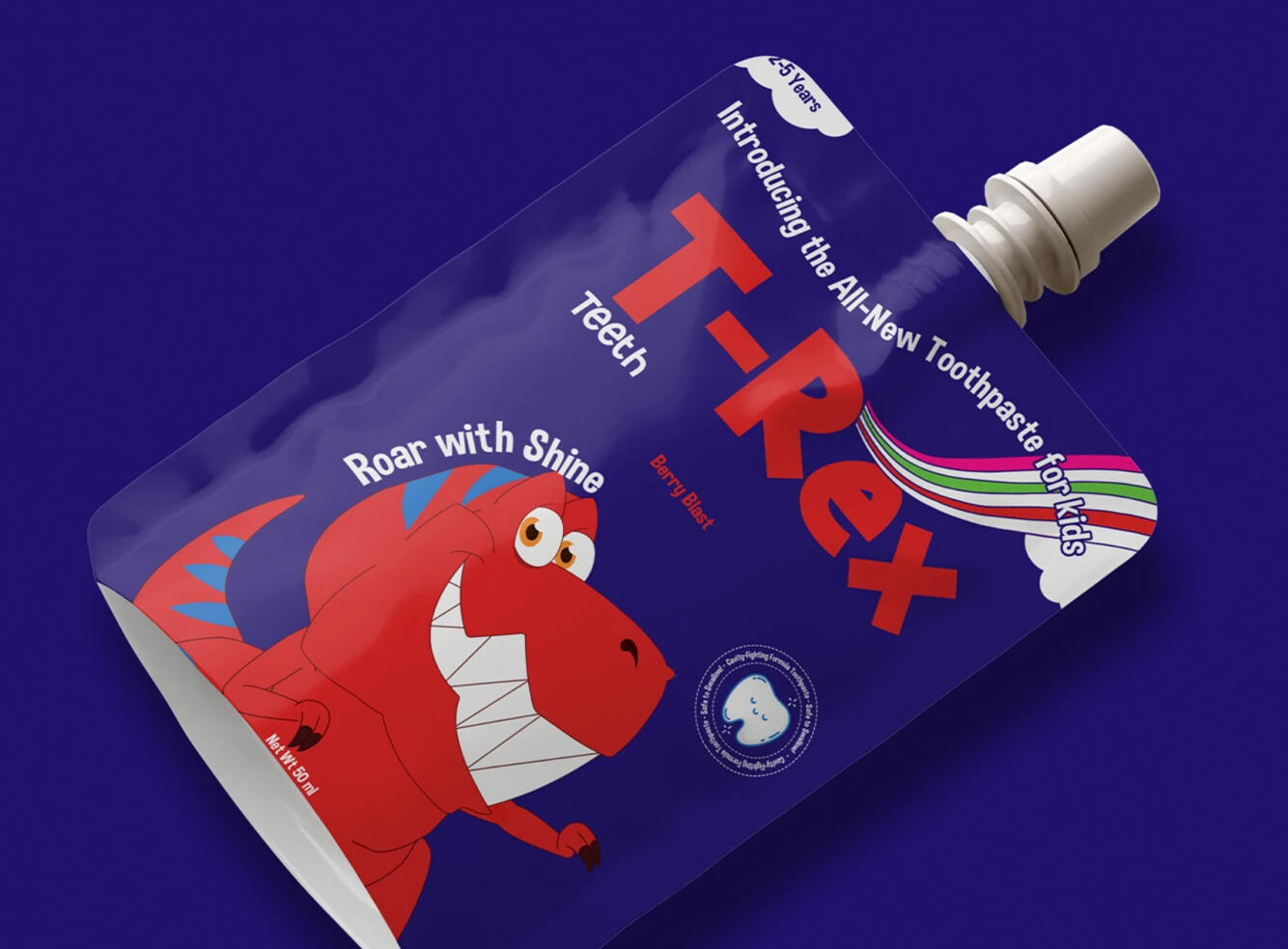 T Rex kids Toothpaste Branding